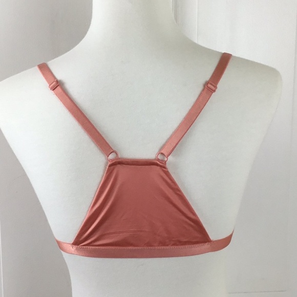 Victorias Secret Satin Unlined Front Close Strappy Mesh Side Bralette Size L - Picture 5 of 7